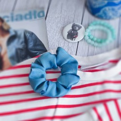 Jedwabna scrunchie: turkus