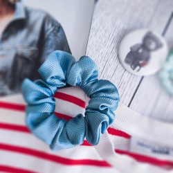 Jedwabna scrunchie: turkusowa