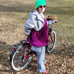 Torba Azuma - bordowy welur