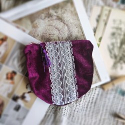 Kosmetyczka bordowy welur