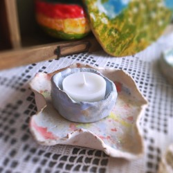 Miseczka świecznik - baby blue