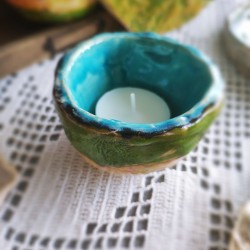 Miseczka świecznik - turkusik